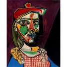 Woman in Beret and Checked Dress by Pablo Picasso 1937 - Paint by Number Famous Paintings