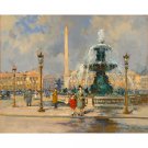 Fountain on Place de la Concorde by Edouard Leon Cortes 1948 - Famous Art Paint by Numbers