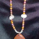 Amber Onyx Smooth Pendant Necklace