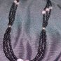 Three Strand Black and Purple Necklace