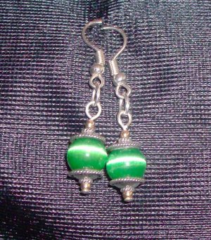Emerald Tigers Eye Earrings