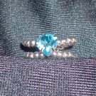 Aqua Heart Swarovski Ring