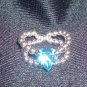 Aqua Heart Swarovski Ring