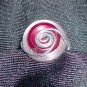 White/Red Buttons w/ Silver Wire Wrapped Ring
