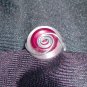 White/Red Buttons w/ Silver Wire Wrapped Ring