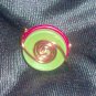 Copper Wire Wrapped  Button Ring