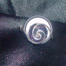 Wire Wrapped Glass Bead and Button Ring