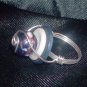 Wire Wrapped Glass Bead and Button Ring