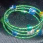 Green Seed Bead Memory Bracelet