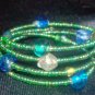 Green Seed Bead Memory Bracelet