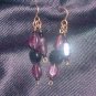 Vintage Purple and Black Glass Earrings