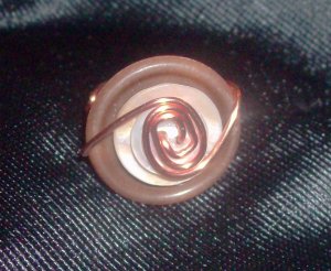 Brown Copper Wrapped Ring