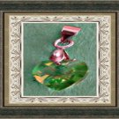 18KRP Green Crystal Heart Design Charm