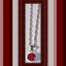 18KRP Necklace With Red Crystal