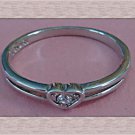18KRP Wedding / Engagement Design Ring With Heart Style & Clear Crystal Size 7