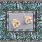 925 Sterling Silver Plated Stud Earrings With Clear Crystals Classy & Elegant