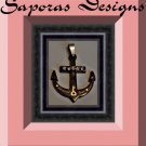 Anchor Design Forever Love Charm With Clear Crystals Made From Gun Metal