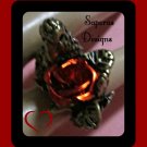 Antique Theme Eagle With Red Rose Design Ring Size 5 Biker Gothic Punk Rock Style