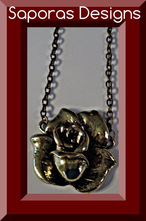 Antique Theme Flower / Rose Design Necklace