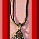 Antique Theme Handbag Pocket Book Design Necklace With Colorful Rhinestones