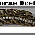 Antique Theme Leaf Design Ring Size 7 & 8 Double Finger With White Beads