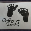 Baby On Board / Baby Feet Vehicle Sticker Black In Color