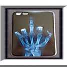 Black & White Silicone Iphone 8 Case Middle Finger X-Ray Skeleton Design