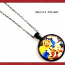 Black Tone Beauty And The Beast Theme Necklace For Girls