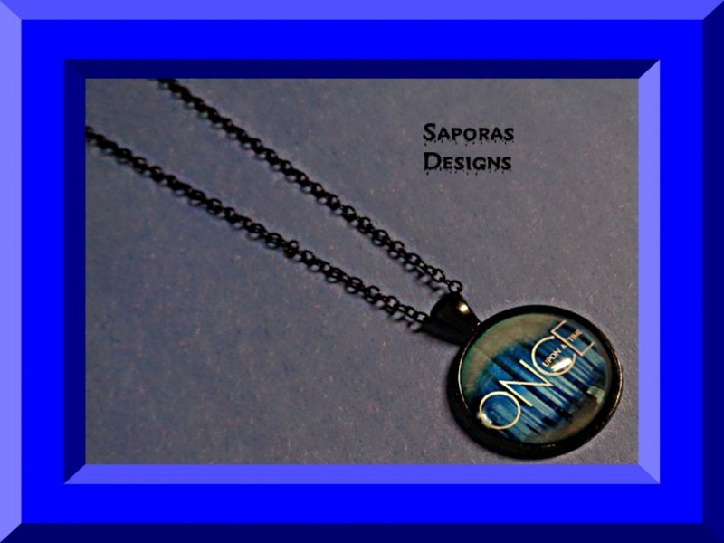 Black Tone Once Upon A Time Theme Necklace Gothic Punk Rock Style