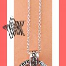 Bronze & Black In Color Necklace With Clear Crystals & Circle Round Design Charm