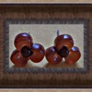 Brown Flower Design Stud Earrings