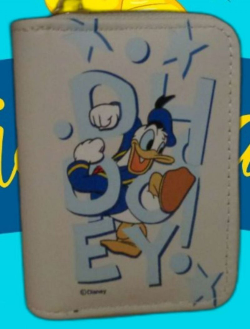 Daffy Duck Theme Leather Design White Zippy Coin Purse For Kids (Girls)