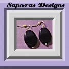Dark Purple Beaded Dangle Earrings With Silver Tone Finish Simple Style Dark Purple Beaded Dangle Earrings With Silver Tone Finish Simple Style