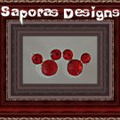 Mickey Mouse Theme Red Crystal Stud Earrings Silver Tone Finish Mickey Mouse Theme Red Crystal Stud Earrings Silver Tone Finish