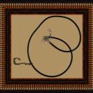 Fish Hook Theme Necklace With Black Cord Chain Unisex Men Or Women
