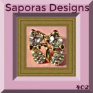 Gold Tone Cat / Kitten Design Stud Earrings With Clear Crystals