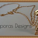 Gold Tone Eiffel Tower Design Necklace