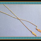 Gold Tone Feather Design Necklace Native Ethnic Tribal Boho Style