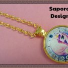 Gold Tone My Little Pony Design Necklace For Girls