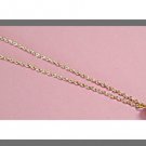 Gold Tone Necklace With White Ball Charm & Clear Crystals