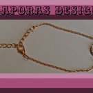 Gold Tone Peace Sign Anklet With Clear Crystals