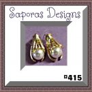 Gold Tone Stud Earrings With White Faux Pearl Gold Tone Stud Earrings With White Faux Pearl