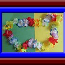 Handmade Colorful Hawaiian Design Necklace With Silk Flowers Handmade Colorful Hawaiian Design Necklace With Silk Flowers