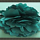 Handmade Green Silk Flower Design Hair Bow Clip