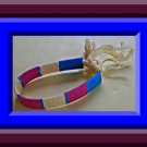 Handmade Handwoven Pink Yellow & Blue In Color Bracelet