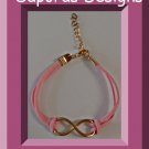 Handmade Pink Leather Infinity Design Bracelet
