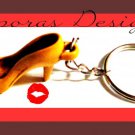 Handmade Wood Keychain High Heel Design