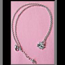Hello Kitty Theme Necklace Silver Tone With Clear Black & Pink Crystals Hello Kitty Theme Necklace Silver Tone With Clear Black & Pink Crystals