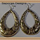 Large Tear Drop Design Gold Tone Dangle Earrings Hip Hop Style Large Tear Drop Design Gold Tone Dangle Earrings Hip Hop Style