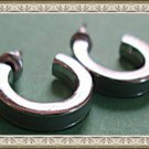 Mint Green & Silver Tone Small Hoop Design Earrings